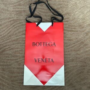 Bottega Veneta Glossy Red Gift Bag, Shopping Bag, Storage Bag, NWT.